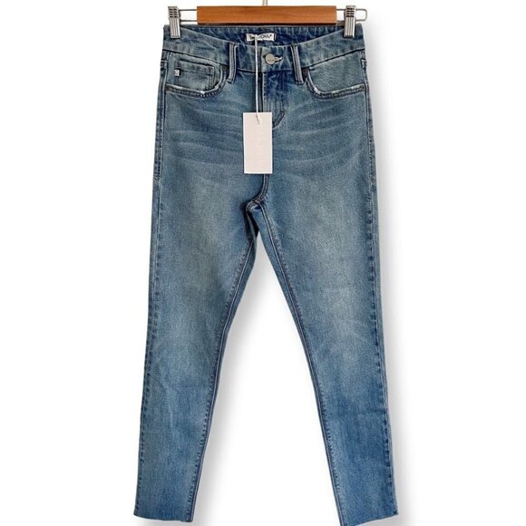Dear John Denim Olivia Super High Rise Skinny Jeans Metropolitan Size 25 Raw Hem - Picture 1 of 10
